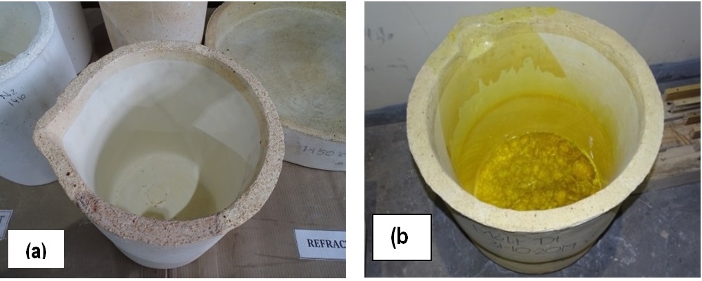 Up-scaling of refractory crucible for glass melting