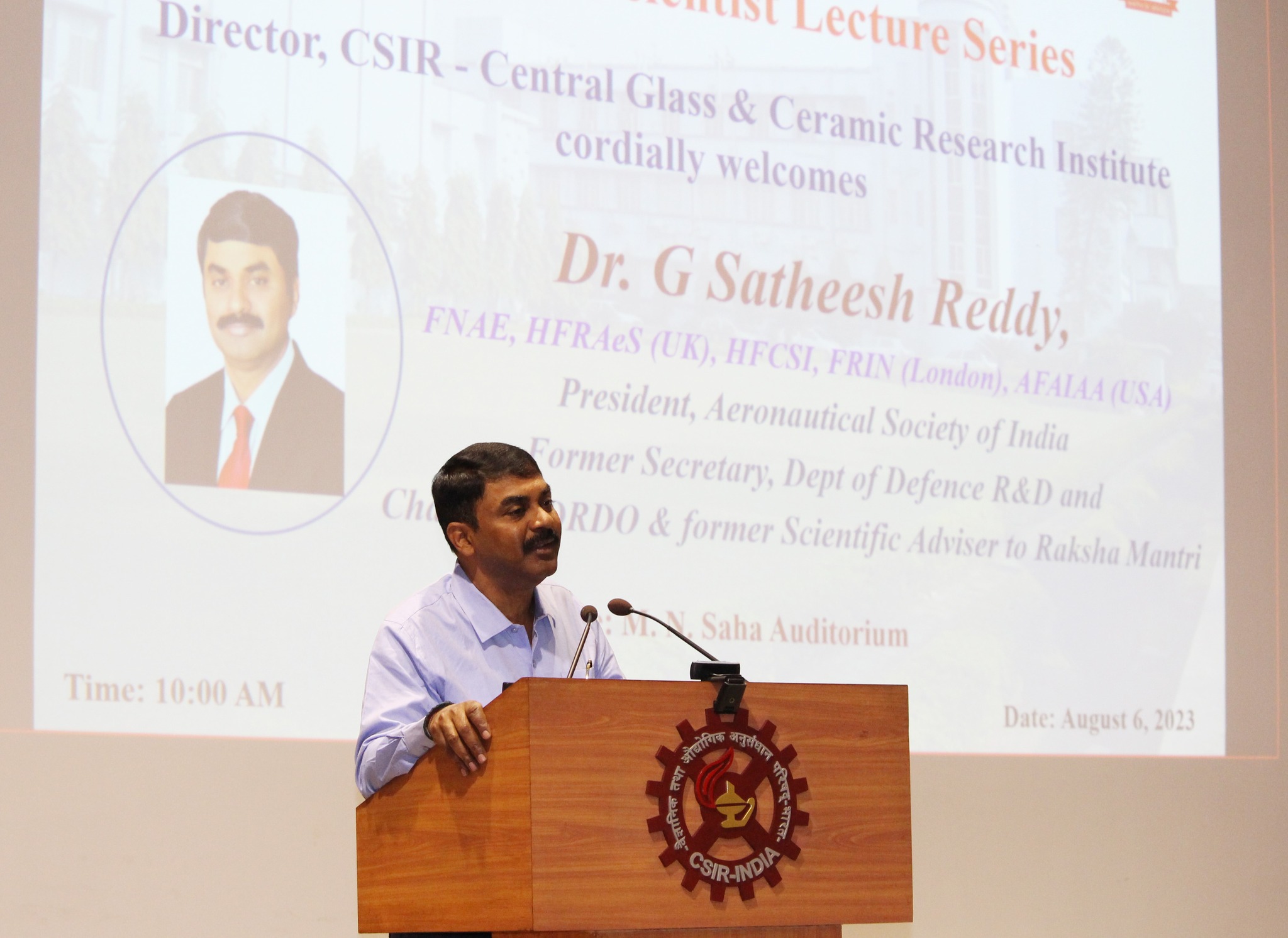 Dr. G. Satheesh Reddy, President, Aeronautical Society of India, Former Secretary, Dept of Defence R&D and Chairman DRDO & Former Scientific Adviser to Raksha Mantri visited CSIR-CGCRI on August 06, 2023