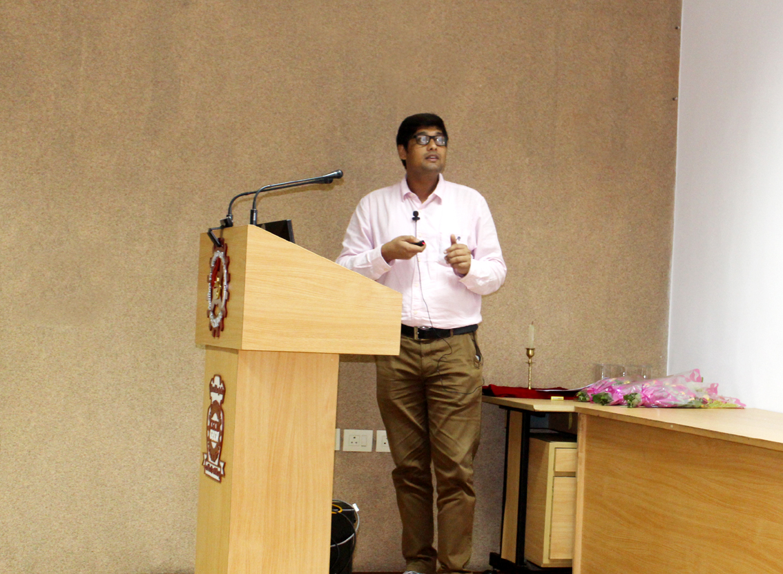 Dr Indrajit Tah delivering a lecture